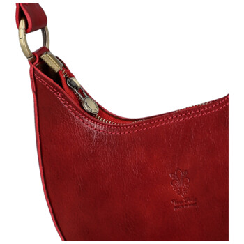 Dámska kožená kabelka na rameno červená - Delami Vera Pelle Anissa