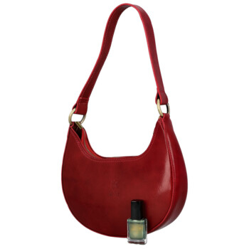 Dámska kožená kabelka na rameno červená - Delami Vera Pelle Anissa