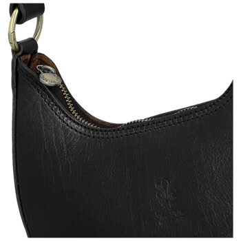 Dámska kožená kabelka na rameno čierna - Delami Vera Pelle Anissa