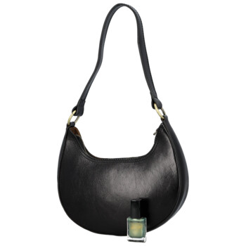 Dámska kožená kabelka na rameno čierna - Delami Vera Pelle Anissa