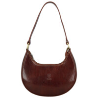 Dámska kožená kabelka na rameno hnedá - Delami Vera Pelle Anissa