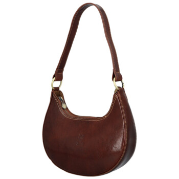 Dámska kožená kabelka na rameno hnedá - Delami Vera Pelle Anissa