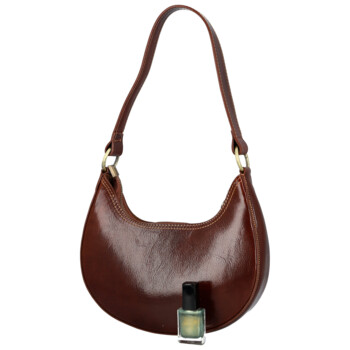 Dámska kožená kabelka na rameno hnedá - Delami Vera Pelle Anissa
