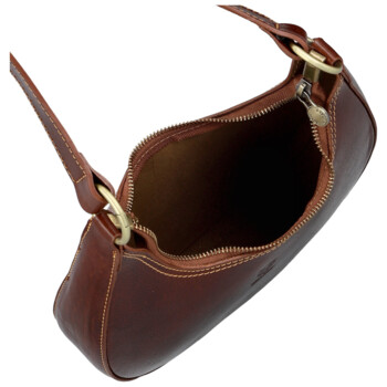 Dámska kožená kabelka na rameno hnedá - Delami Vera Pelle Anissa