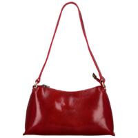 Dámska kožená kabelka na rameno červená - Delami Vera Pelle Araxi