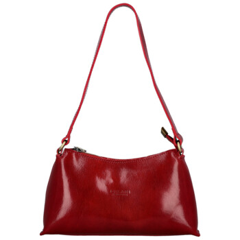 Dámska kožená kabelka na rameno červená - Delami Vera Pelle Araxi