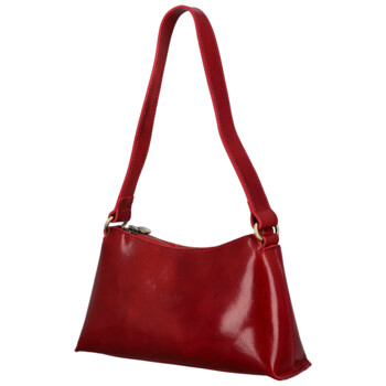 Dámska kožená kabelka na rameno červená - Delami Vera Pelle Araxi