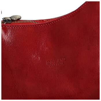 Dámska kožená kabelka na rameno červená - Delami Vera Pelle Araxi