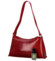 Dámska kožená kabelka na rameno červená - Delami Vera Pelle Araxi