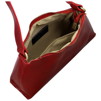 Dámska kožená kabelka na rameno červená - Delami Vera Pelle Araxi