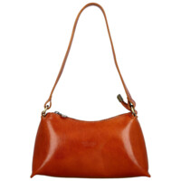 Dámska kožená kabelka na rameno koňaková - Delami Vera Pelle Araxi