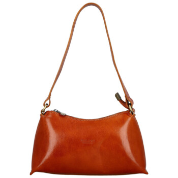 Dámska kožená kabelka na rameno koňaková - Delami Vera Pelle Araxi