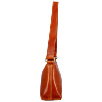 Dámska kožená kabelka na rameno koňaková - Delami Vera Pelle Araxi