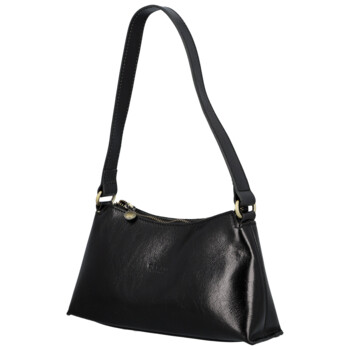 Dámska kožená kabelka na rameno čierna - Delami Vera Pelle Araxi