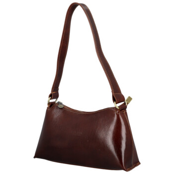 Dámska kožená kabelka na rameno hnedá - Delami Vera Pelle Araxi