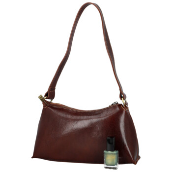 Dámska kožená kabelka na rameno hnedá - Delami Vera Pelle Araxi