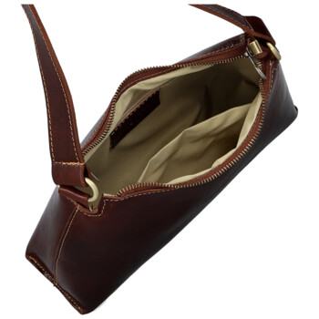 Dámska kožená kabelka na rameno hnedá - Delami Vera Pelle Araxi