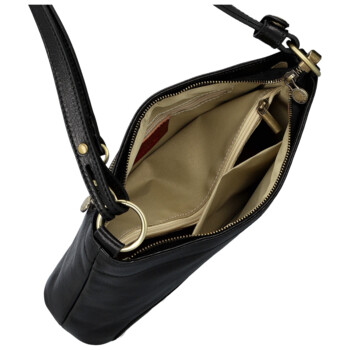 Dámska kožená kabelka na rameno čierna - Delami Vera Pelle Kilveri