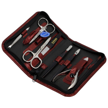 Kožená manikúra a pedikúra croco vínová - Solingen Zayne