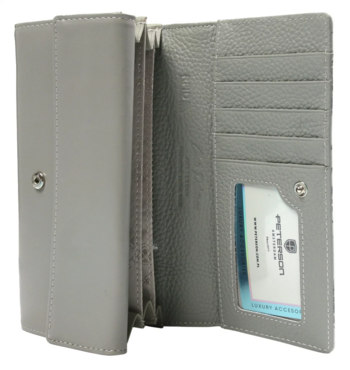 Dámska koženkovo/kožená peňaženka ružovo/strieborná - Peterson Glafira