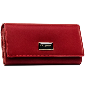 Dámska koženkovo/kožená peňaženka červená - Peterson Birgita