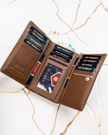 Dámska koženkovo/kožená peňaženka hnedá - Peterson Haya