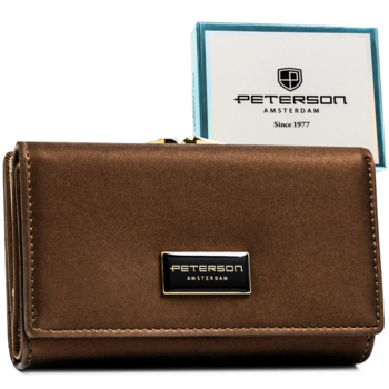 Dámska koženkovo/kožená peňaženka hnedá - Peterson Haya