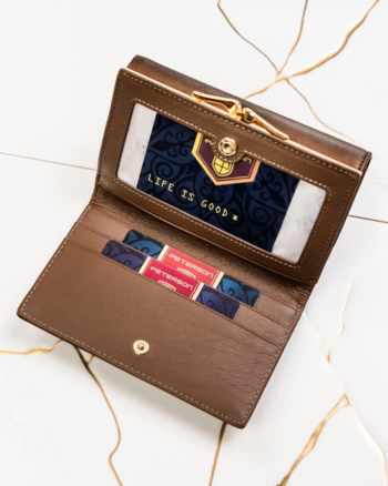 Dámska koženkovo/kožená peňaženka hnedá - Peterson Haya