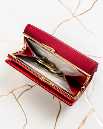 Dámska koženkovo/kožená peňaženka červená - Peterson Haya