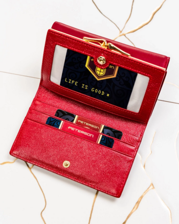 Dámska koženkovo/kožená peňaženka červená - Peterson Haya