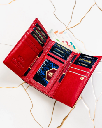 Dámska koženkovo/kožená peňaženka červená - Peterson Haya