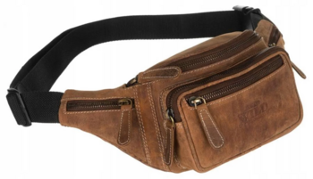 Pánska kožená oblička taupe - Wild Madron