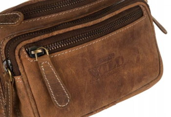 Pánska kožená oblička taupe - Wild Madron