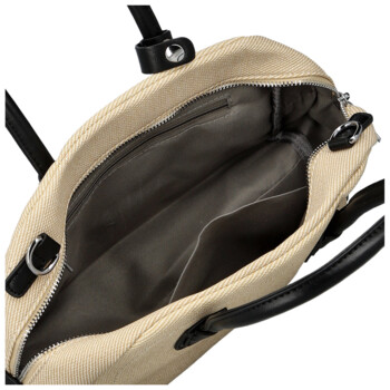 Dámska kabelka do ruky krémová/čierna - Firenze Leesha