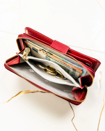 Dámska kožená peňaženka červená - Peterson Kosina