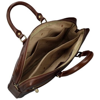 Kožená business taška hnedá - Delami Vera Pelle Evarist