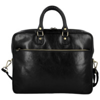 Kožená business taška čierna - Delami Vera Pelle Evarist