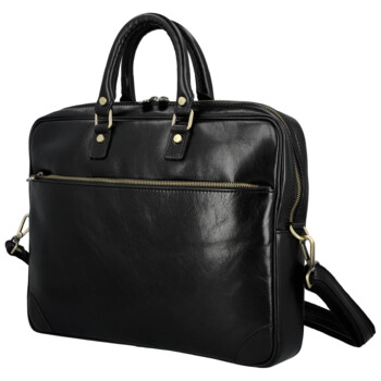Kožená business taška čierna - Delami Vera Pelle Evarist