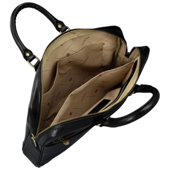 Kožená business taška čierna - Delami Vera Pelle Evarist