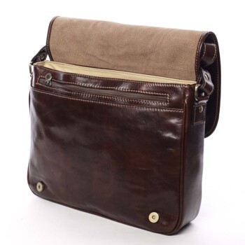 Pánska kožená crossbody kabelka hnedá - Delami Mohex