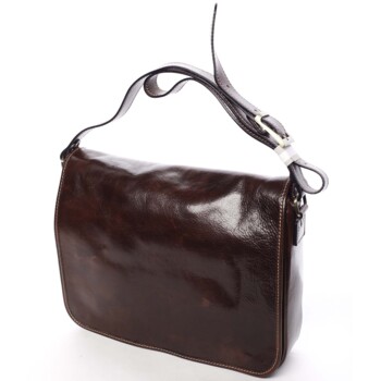 Pánska kožená crossbody kabelka hnedá - Delami Mohex