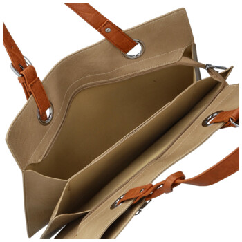 Dámska kabelka cez rameno tmavo béžová - Firenze Melisa