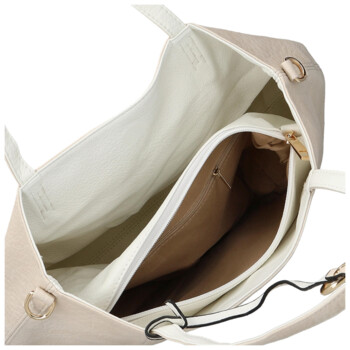 Dámska moderná kabelka cez rameno béžová - Firenze Prestige 2v1