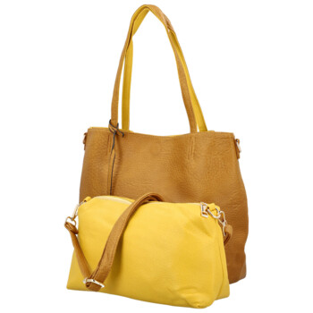 Dámska moderná kabelka cez rameno koňaková - Firenze Prestige 2v1