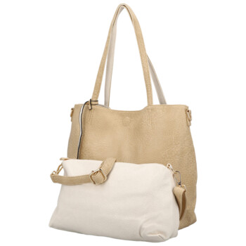 Dámska moderná kabelka cez rameno tmavo béžová - Firenze Prestige 2v1