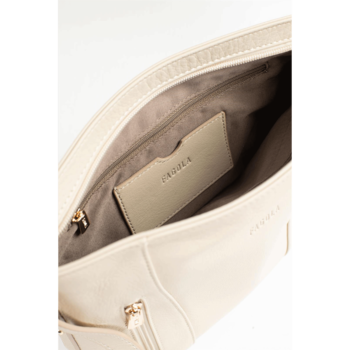 Dámska kožená kabelka cez rameno béžová - Fagola Preira