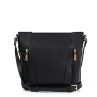 Dámska kožená kabelka cez rameno čierna - Fagola Preira