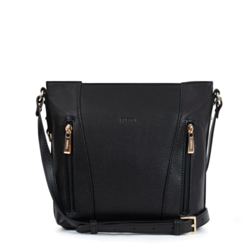 Dámska kožená kabelka cez rameno čierna - Fagola Preira