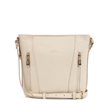 Dámska kožená kabelka cez rameno béžová - Fagola Preira