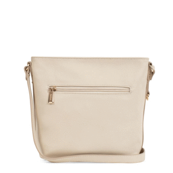 Dámska kožená kabelka cez rameno béžová - Fagola Preira